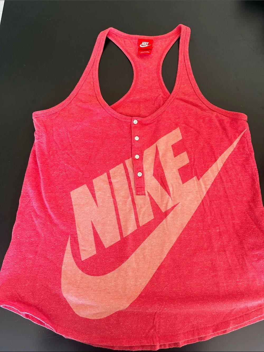 Nike Women's Bright Pink Racerback Tank with Large Logo